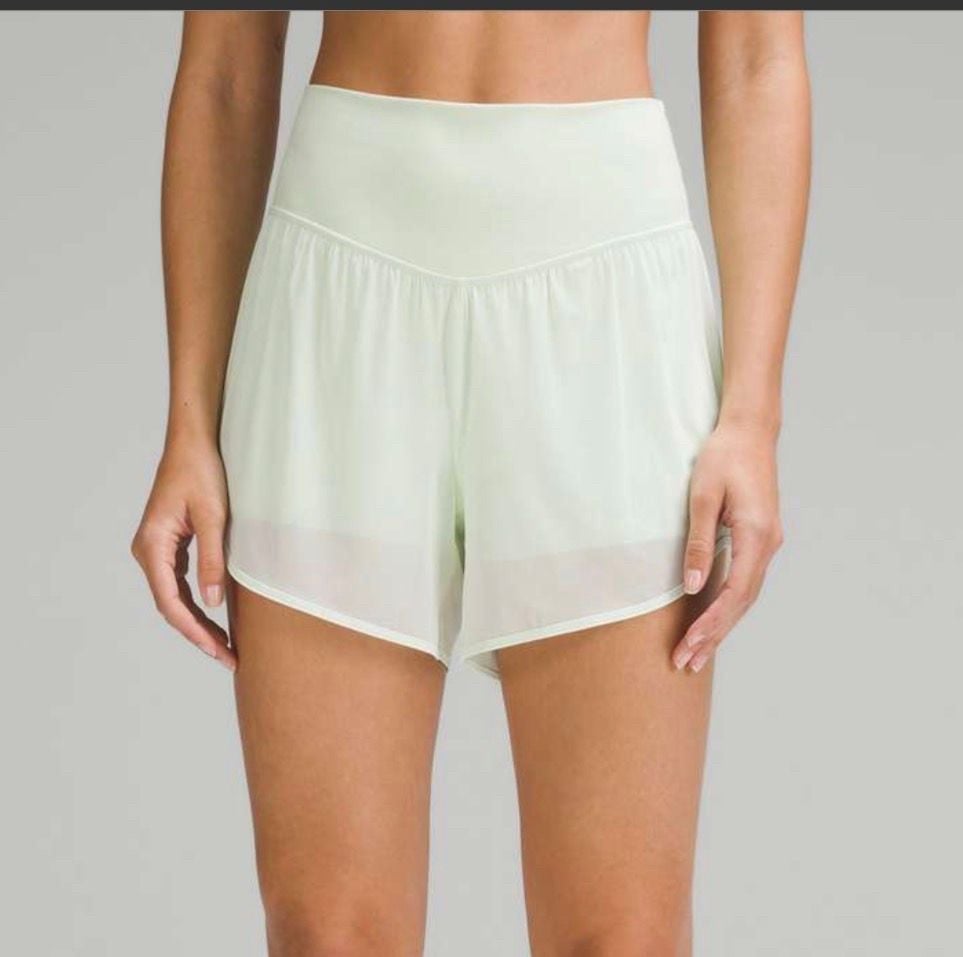 Lululemon Nulu And Mesh High-Rise Yoga Shorts In Kohlrabi Green Size 8